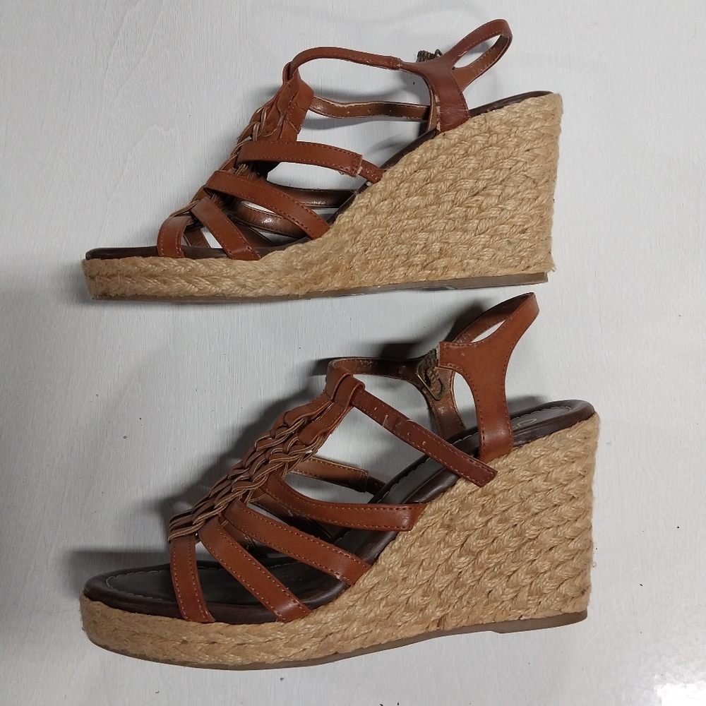 Brown Caio Brand Wedge Sandals
